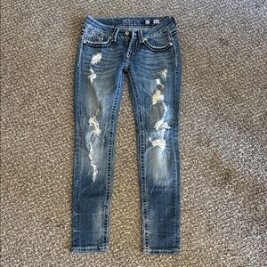 Miss Me Blue Distressed Skinny Jeans